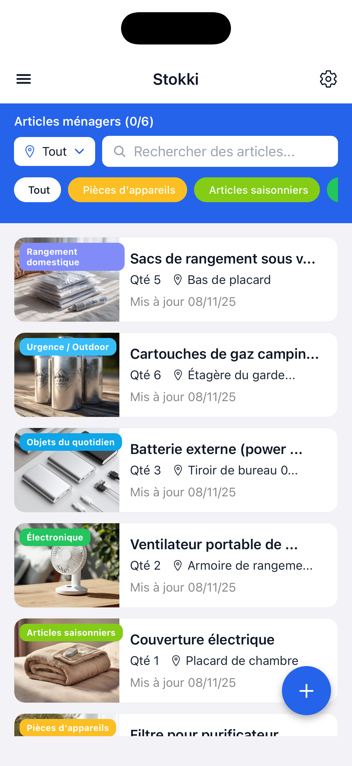 Écran articles ménagers
